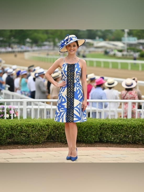 Lilly Pulitzer Dresses & Skirts - Lilly Pulitzer Size 0 Blue White Geometric Print Dress – Kentucky Derby Outfit